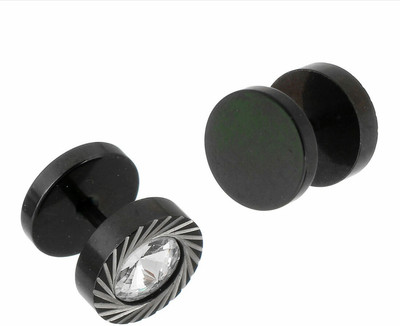 house of common Stylish Titanium Plated Studs Cubic Zirconia Stainless Steel Stud Earring