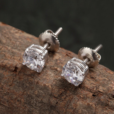 CLARA 6.5 mm Cubic Zirconia Sterling Silver Stud Earring