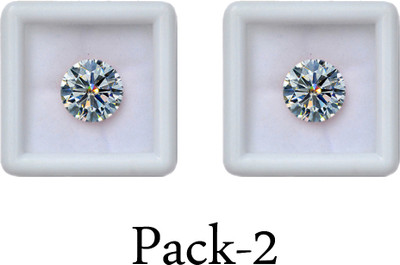 MAYA-GEMS American White Diamond 4.75-Carat-2-Piece Stone White Zircon Stone Ear Thread