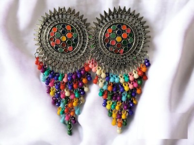 OKU 2 Pair of Earrings||earrings for women|| Multicolored jhumki chain. Alloy Hoop Earring, Plug Earring, Jhumki Earring