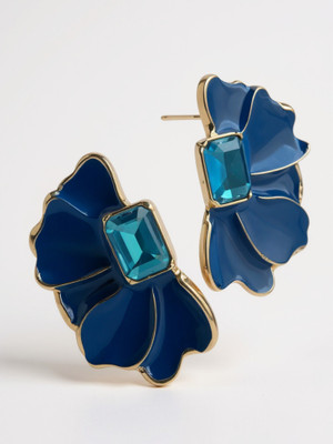 RAPPERSSHOP Blue floral stud earrings Alloy Stud Earring, Earring Set