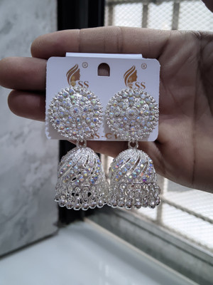 krishna jewel Jhumka Earrings For Women Cubic Zirconia Alloy Jhumki Earring