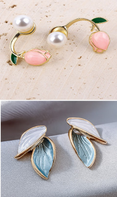 veyra Trendy Nature-Inspired Earrings Combo for Women & Girls (Set of 2) Alloy Hoop Earring