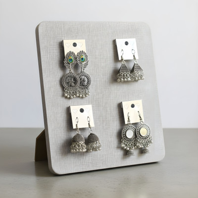 iQna Korean Beautiful Unique Design Chandbali Earrings for Girls & Women | Alloy Earring Set