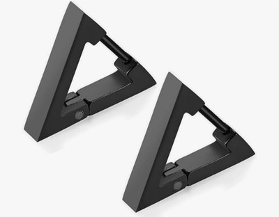 MAATRCHAAYA Piyush Enterprises Stylish Black Unisex Triangle Hoop Stud Earrings Stainless Steel Hoop Earring