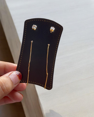 AANcollection fancy ear thread Zircon Brass Ear Thread