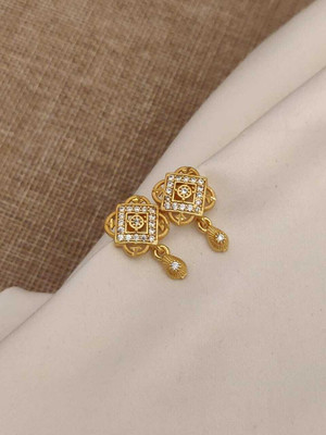 SAPNA PALACE AD DIMOND MINI STUDED GOLD EARRING 5 Brass Stud Earring