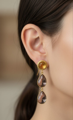 StyraHub Earings 5 Crystal Brass, Alloy Drops & Danglers