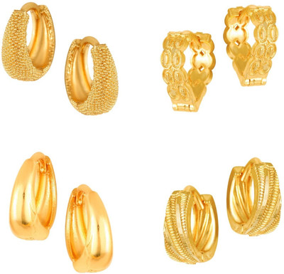 VIGHNAHARTA Golden Alloy Stud Earrings Combo Set(Sales Package-4 Pair Earrings ) Alloy Clip-on Earring