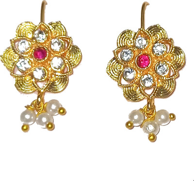 Adhira's Maharashtrian traditional Bugadi Designs Golden Bugdi Earrings Alloy Clip-on Earring