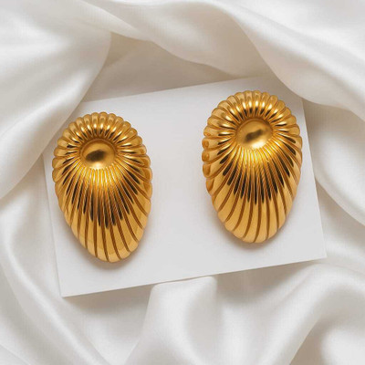 Elegantkart vintage gold shell earrings Alloy Stud Earring