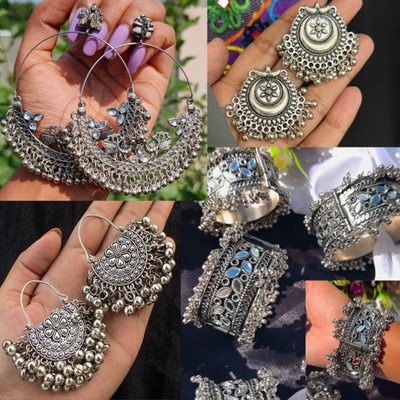 ISLANA STORE Oxidised Earrings for Women & Girls | Chandbalis, Chandbali Earrings Alloy Chandbali Earring