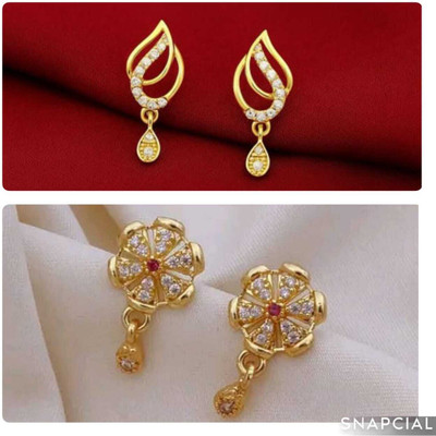 VIAANA CREATION Fancy AD Earrings Flower Printed Style Combo Pearl Alloy Cuff Earring