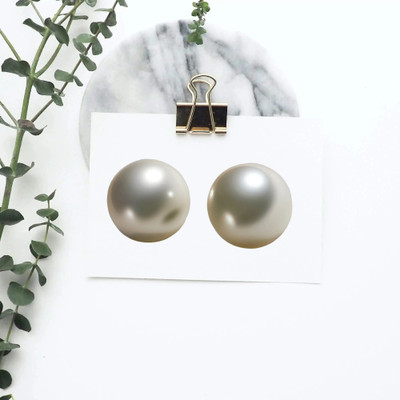 AZZURA GLANZ Classic White Pearl for Girls and Women Daily & Office Wear Alloy Stud Earring