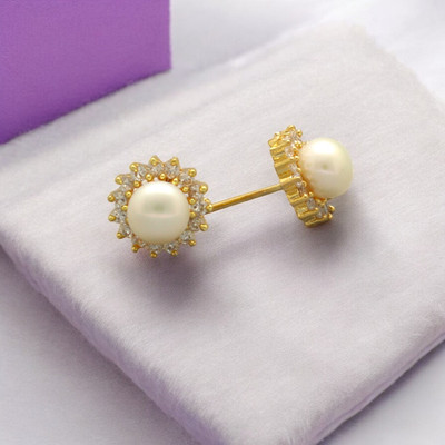 Sri Jagdamba Pearls Albira Pearl Earrings Pearl Alloy Stud Earring