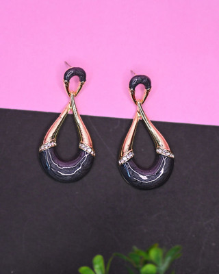 DIVYASHVI FASHION AD Elegant Teardrop Ivory & Gold Earrings with Crystal Accents Copper Drops & Danglers