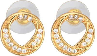 AanyaCentric Elegant Gold Plated AD Earrings Fashionable, Lightweight, Affordable Cubic Zirconia Brass Stud Earring