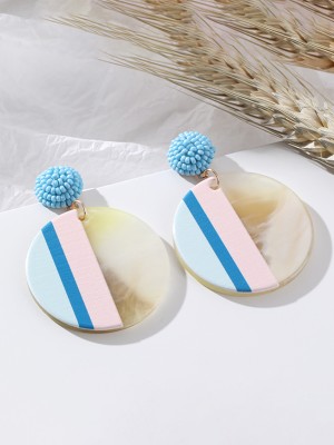 YELLOW CHIMES Drop Earrings for Women and Girls Blue & Pink Drop Earrings for Girls Beads Alloy Drops & Danglers