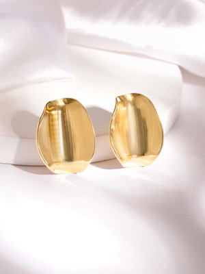 Rubans Voguish Rubans Voguish Gold-Plated Circular Stud Earrings Brass Stud Earring