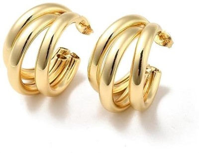 INARA ROBES Sterling golden Hoop Earrings for Women Brass, Alloy Hoop Earring