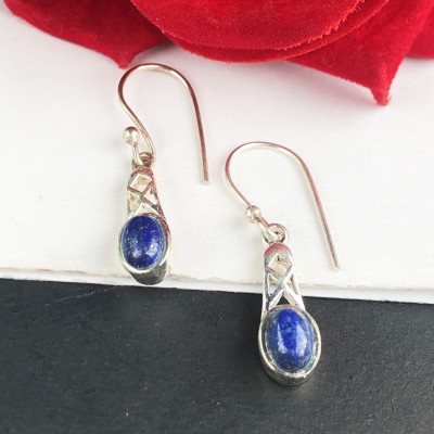 Zhupuk Handmade Earring Lapis Lazuli Brass Earring Set