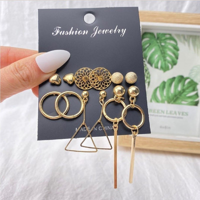 Ruhi Collection Korean Stylish Titanium Plated Unique Drop, Tiny and Studs Set Combo Earring Cubic Zirconia Alloy Drops & Danglers, Stud Earring, Plug Earring