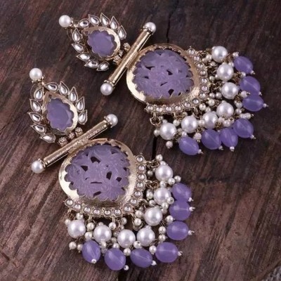 brado jewellery Pack of 1 Gold Drop & Danglers Earring for Women & Girls Diamond, Pearl Brass Drops & Danglers