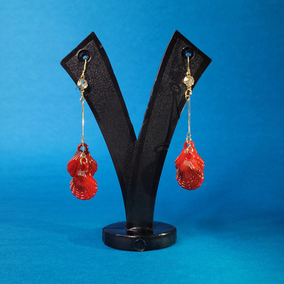 Ladyclout Red Seashell Earrings for Women & Girls – Lightweight Beach Style Jewelry Shell Drops & Danglers