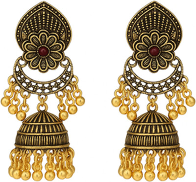 bfanci creations Gold Plated Traditional Jhumka Earrings for Women | Ethnic Design Earrings Alloy Jhumki Earring