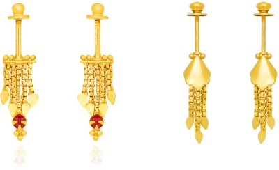 Drashti Collection Traditional Gold Platted Bugadi Earrings Pack Of 2 Pair Brass Drops & Danglers