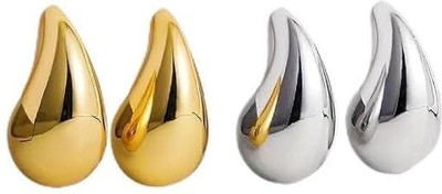 KALKA TRADERS Teardrop Earrings Set Coral Metal Stud Earring