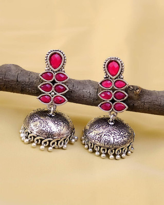 Foxy Trend Trendy Foxy Trend German Silver Earrings – Stone-Studded, Perfect for Party Wear German Silver Jhumki Earring