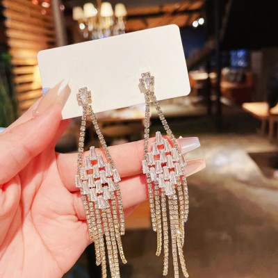 Shining Diva Shining Diva Fashion Latest Stylish Earrings for Women and Girls (15022er) Crystal Metal Tassel Earring