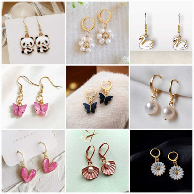 ELCETRATD JEWELLERY Shimmering beautiful pack of 9 earrings combo for women and girls Crystal Alloy Earring Set