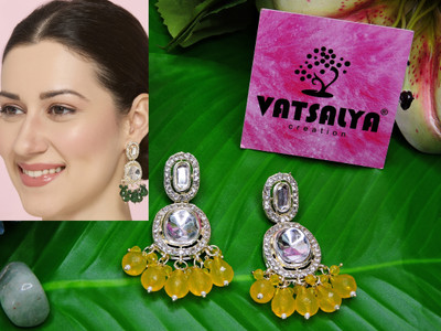 VATSALYA creation Uncut Kundan Crystal fitted Alloy Drops & Danglers