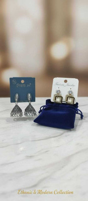 SharmaVerse Combo (1 Pair Jhumka + 1 Pair Studs) Alloy Jhumki Earring