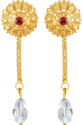VIGHNAHARTA Removable Studs 1 pair Stud 1 chain drop earring for women and Girls Beads Brass Drops & Danglers