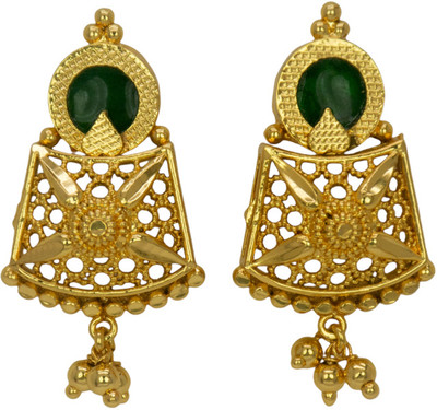 Kollam Supreme Round Enamel Ear Studs Brass Drops & Danglers