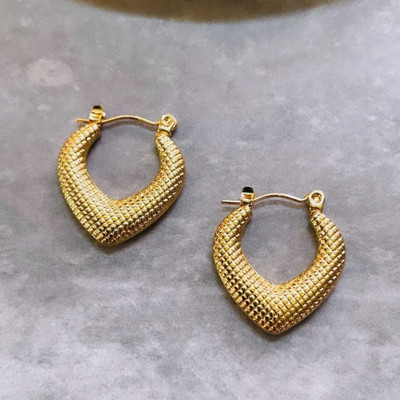 AKARISHIT OVAL HOOPS Stainless Steel Hoop Earring