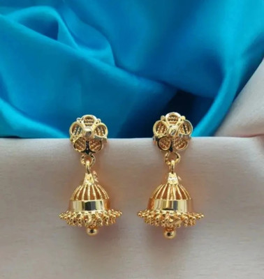 SSFJ Impon traditional 1grm gold AD stone earring with new design stud Copper, Brass, Alloy, Zinc, Bronze Jhumki Earring