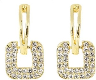 Onuyx Onuyx Korean Earrings For Girls & Women/ White Zircon Squire Shape Earrings Zircon Alloy Stud Earring