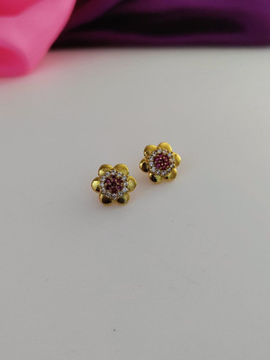 DELOCRAFT Graceful Women's American Diamond Earrings for Wedding & Festivals (Pack of 1) Diamond Brass, Alloy Stud Earring