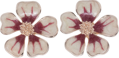 alya jewels Flower Cubic Zirconia Alloy Stud Earring