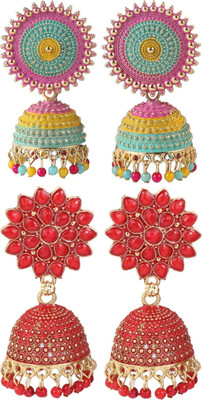 Keviv Wedding & Engagement Earring Combo for Women Beads, Pearl Alloy, Brass Earring Set