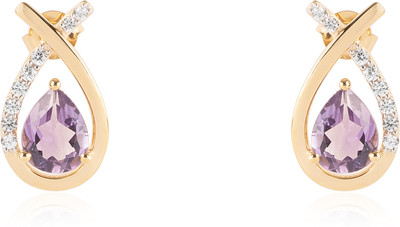 Sanaar Gold Sanaar Gold 925 Sterling Silver Amethyst Teardrop Earrings Amethyst Silver Stud Earring