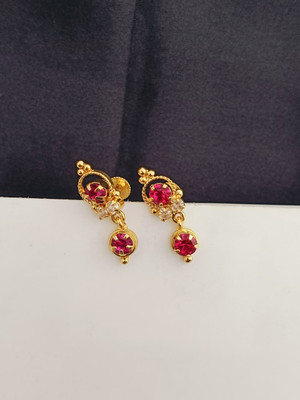 KAKOSHI IMITATION WOMEN EARRING Ruby, Diamond Brass Drops & Danglers