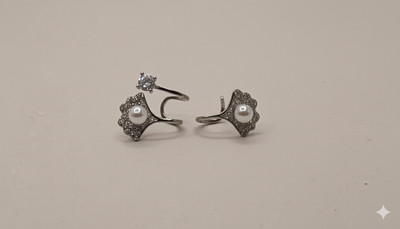 radiant Pearl Earcuffs Silver Cuff Earring
