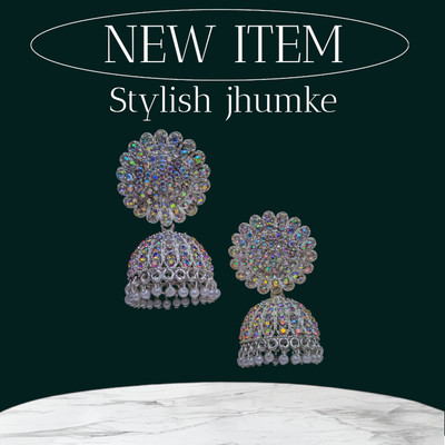touch gold Jhumka Earrings For Women Cubic Zirconia Alloy Jhumki Earring