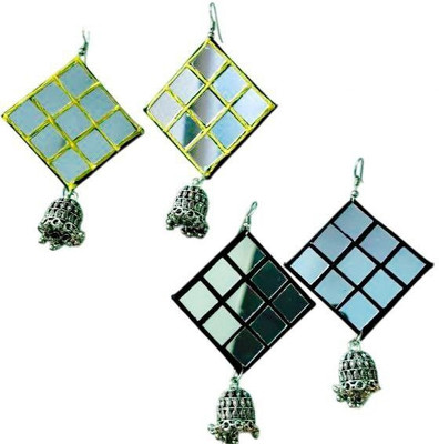 Aakrit creations fabric Earrings with Mirror Fabric Earring Set