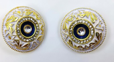Anantaa Fashion Gold Plated Brass Meenakari Stud With Kundan Brass Stud Earring